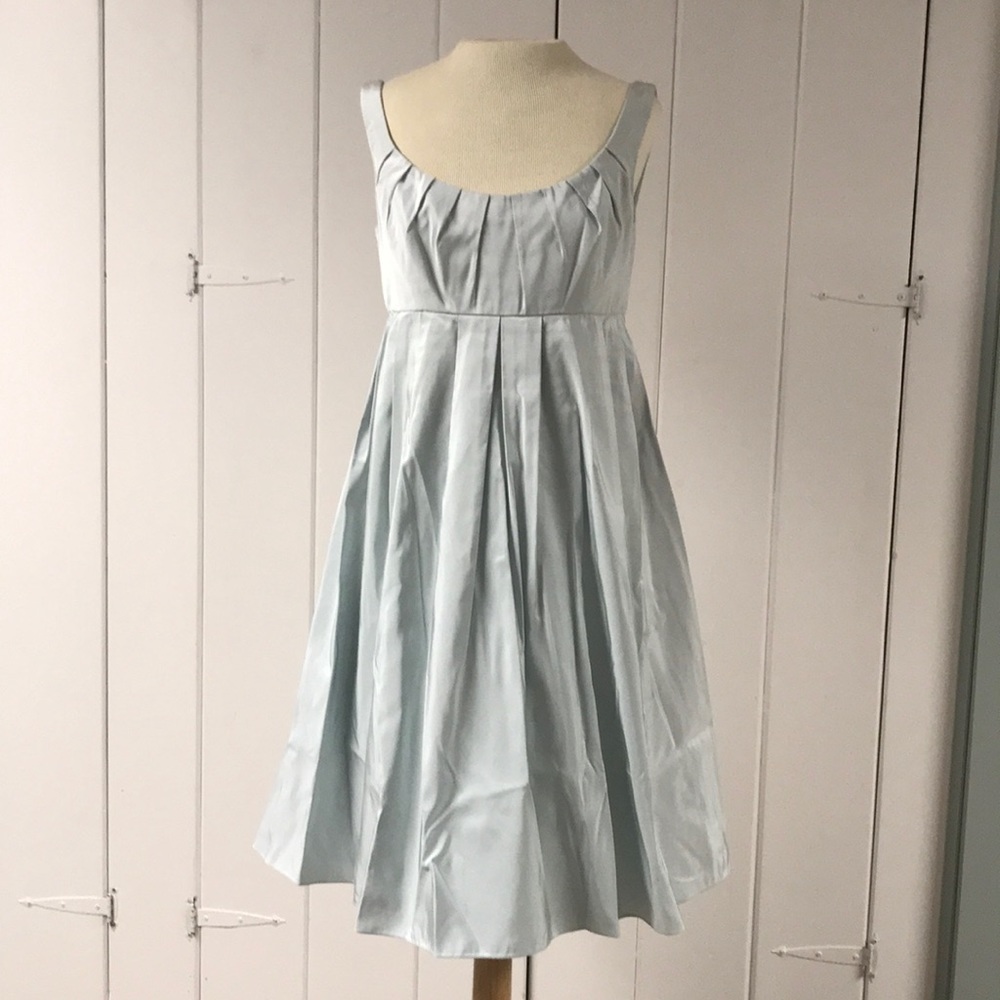 Ice Blue Taffeta cocktail bridesmaid dress